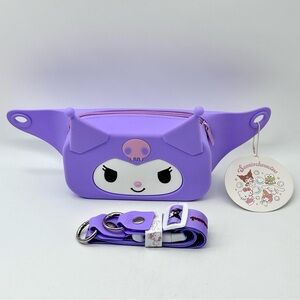 Sanrio Kuromi Silicone Crossbody Fanny Pack Bag - 7” x 4” x 2.5”